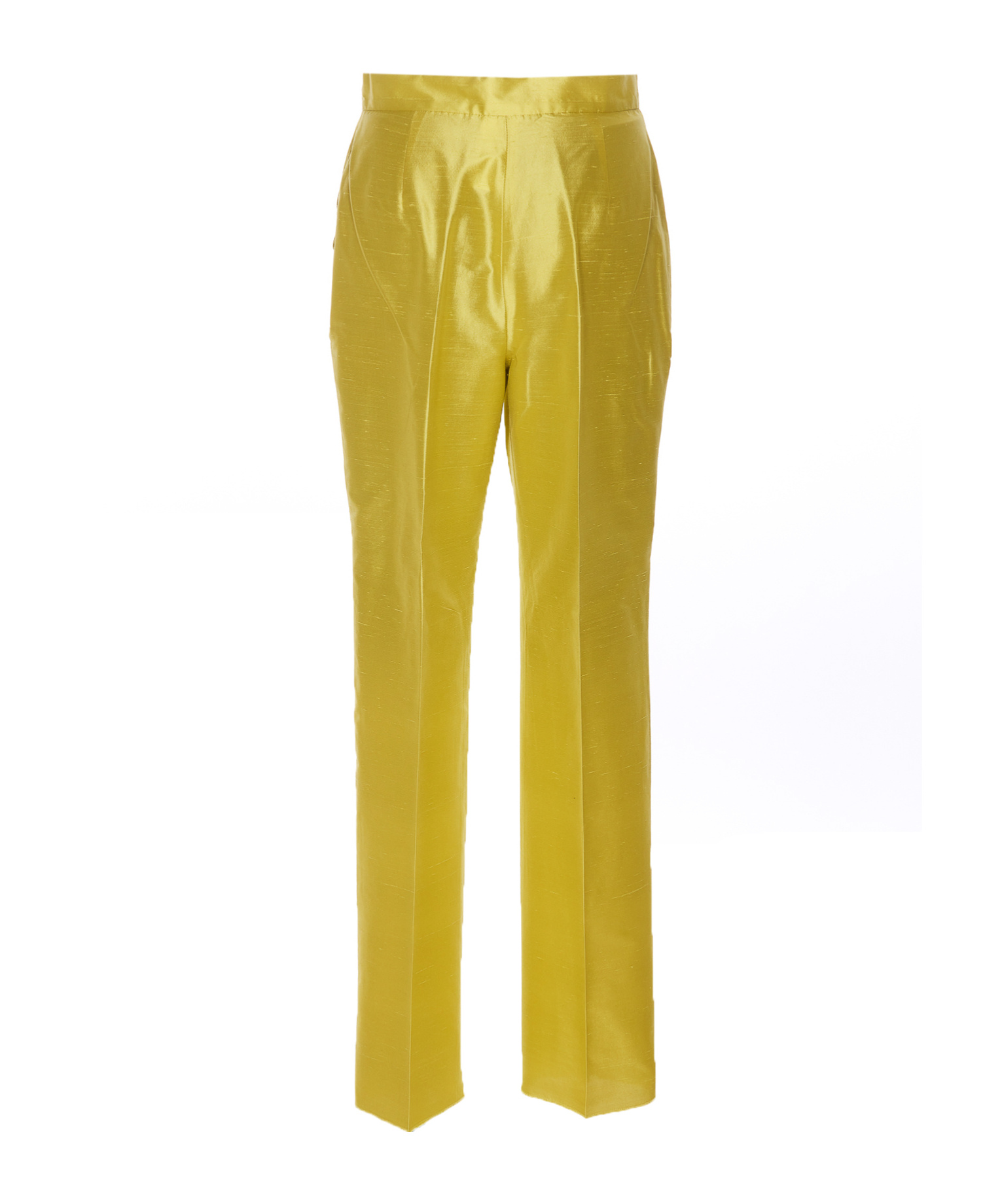 Max Mara Studio Valanga Silk Trouser In Yellow