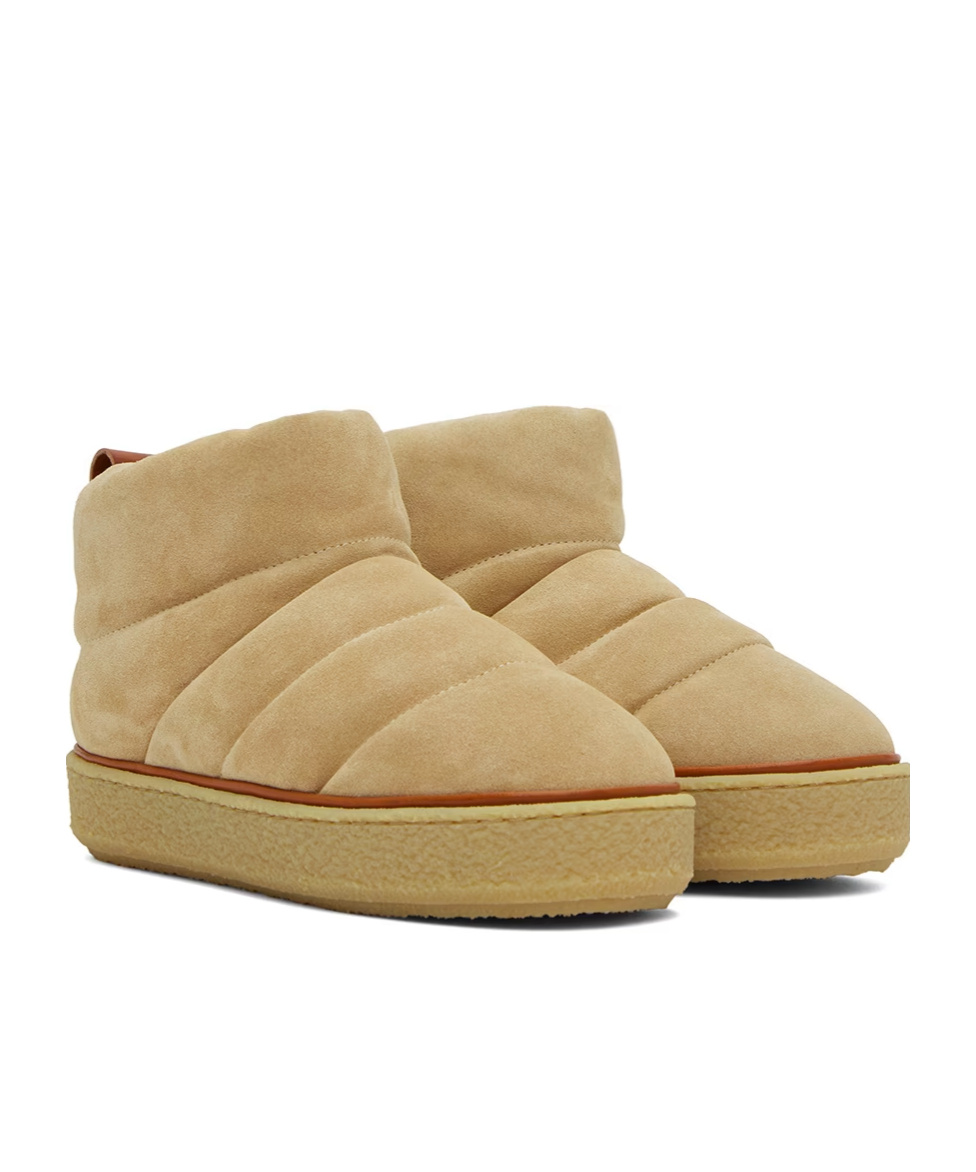Isabel Marant Tan Suede Pillow Boots In Green