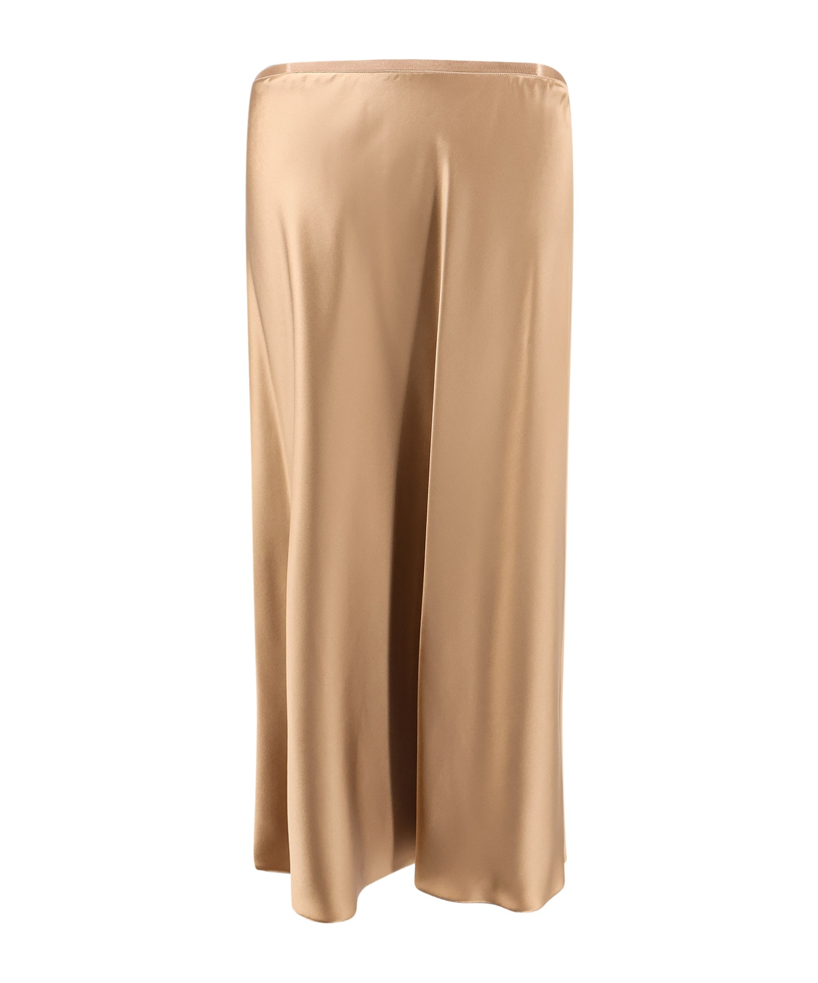 Max Mara Satin Midi Skirt Elastic Waistband In Nude