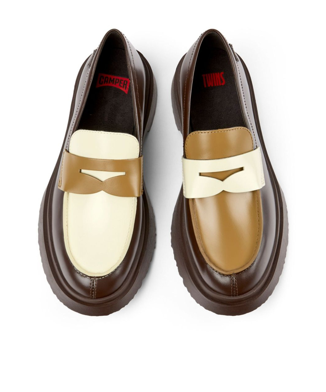 Shop Camper Round Head Loafer Shoes In Brown