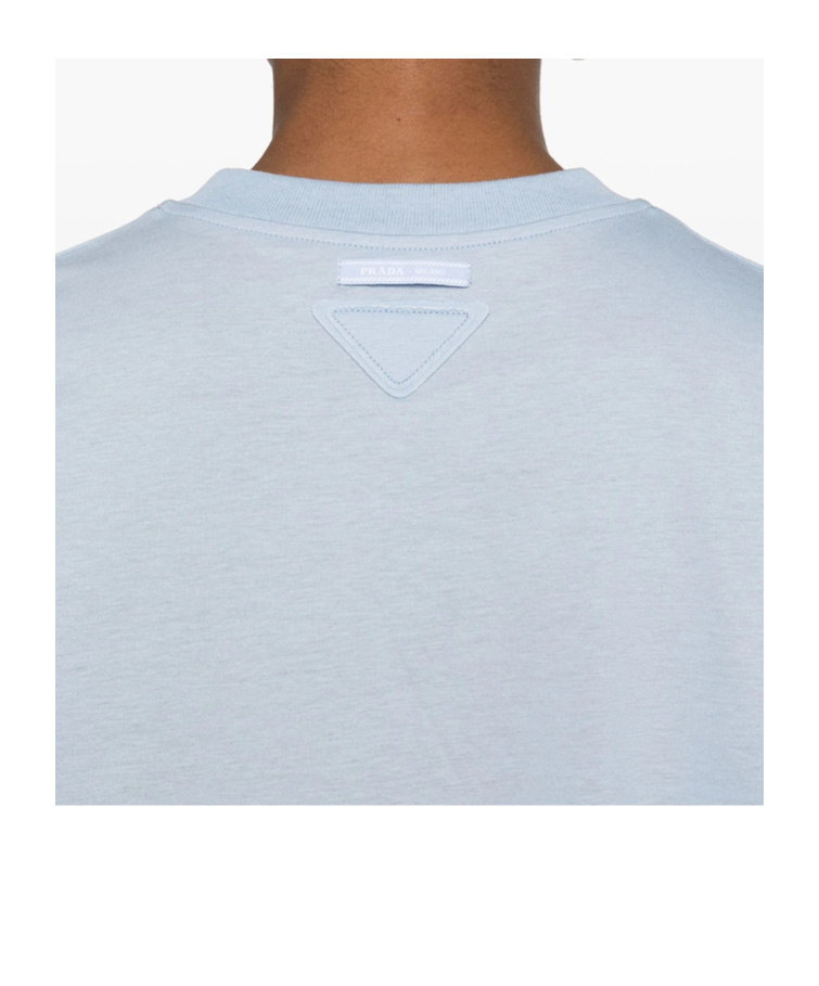 Prada Light Blue Sweater With Elastic Hem In Blue
