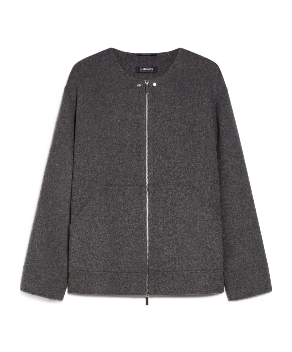 Shop Max Mara Zippered Wool Jacket In Black