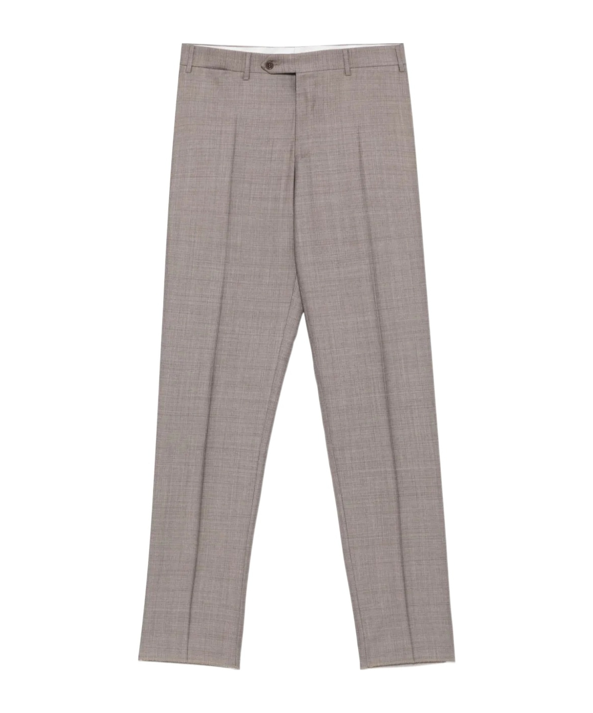 Canali Mid-rise Straight-leg Trousers In Gray