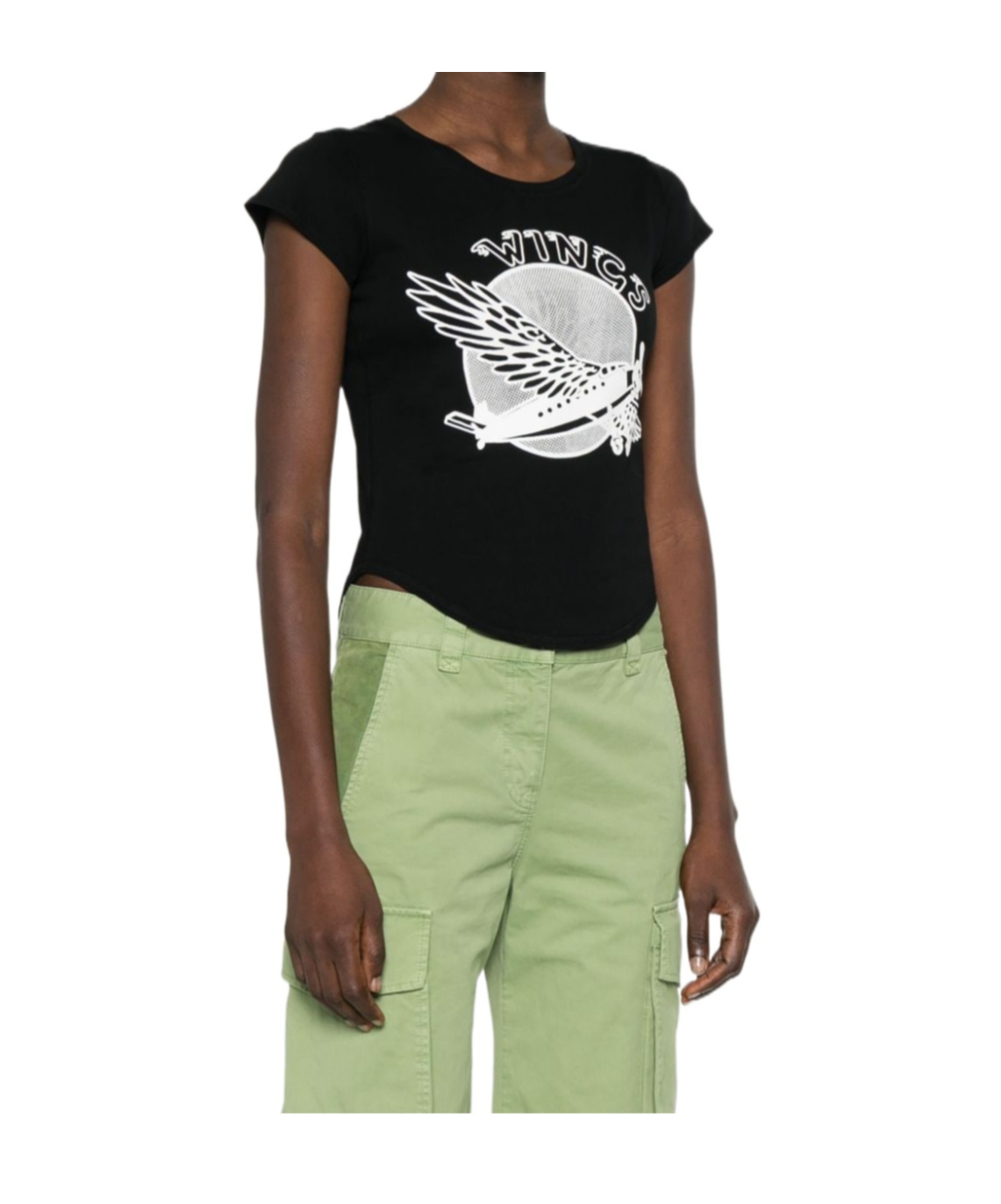 Stella Mccartney Black Graphic-print Cotton T-shirt In Black