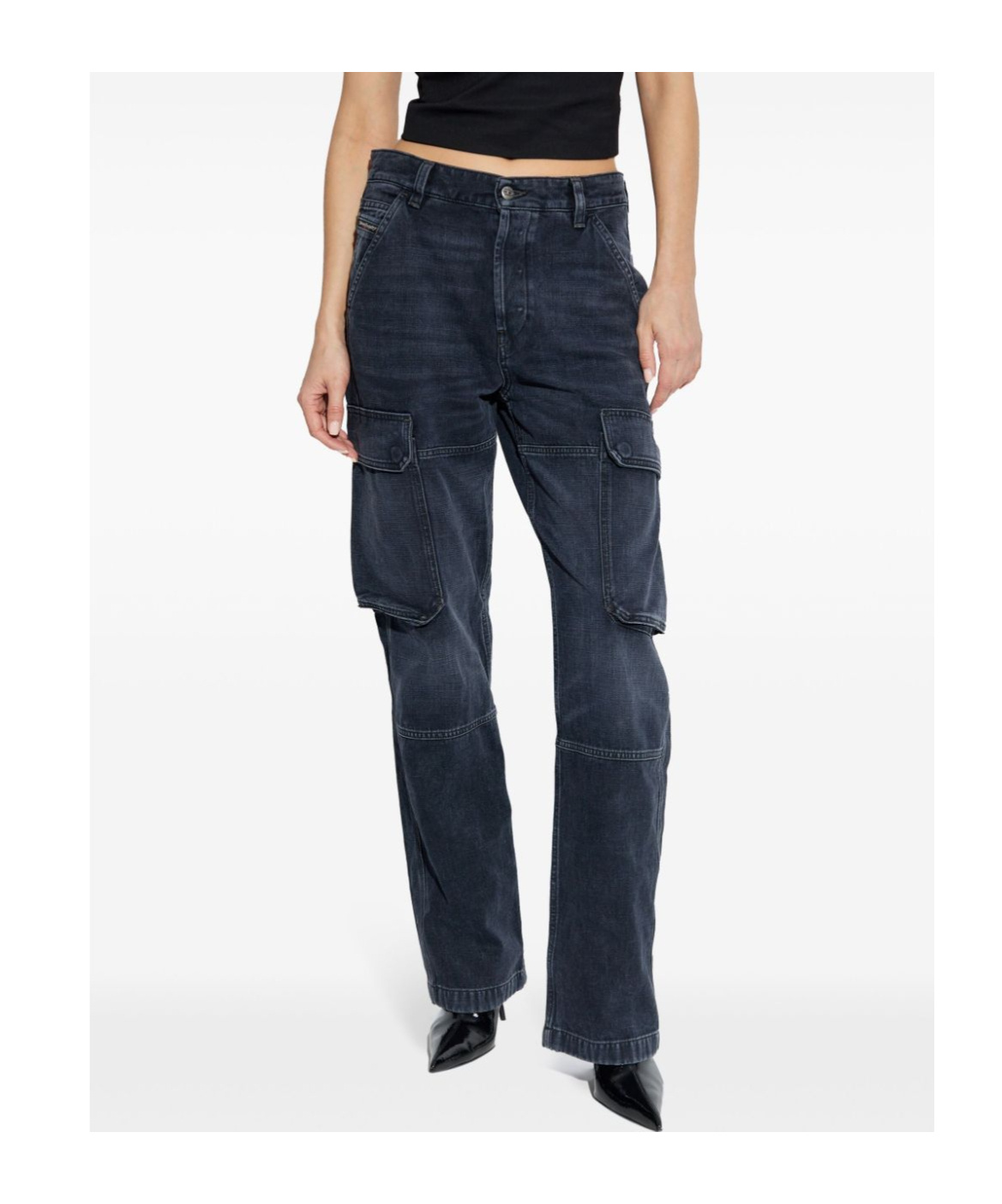 Diesel Navy Blue D-pot-cargo Jeans In Blue
