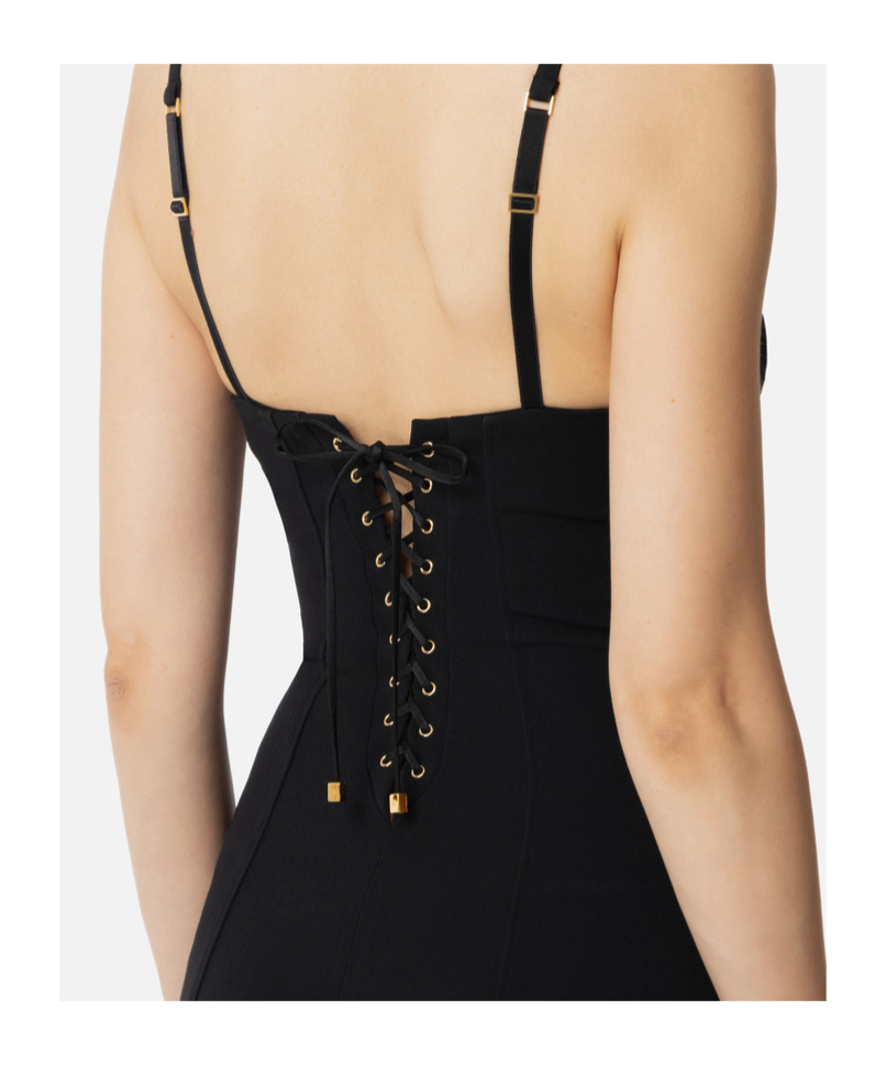 Elisabetta Franchi Thin Strap Dress In Black