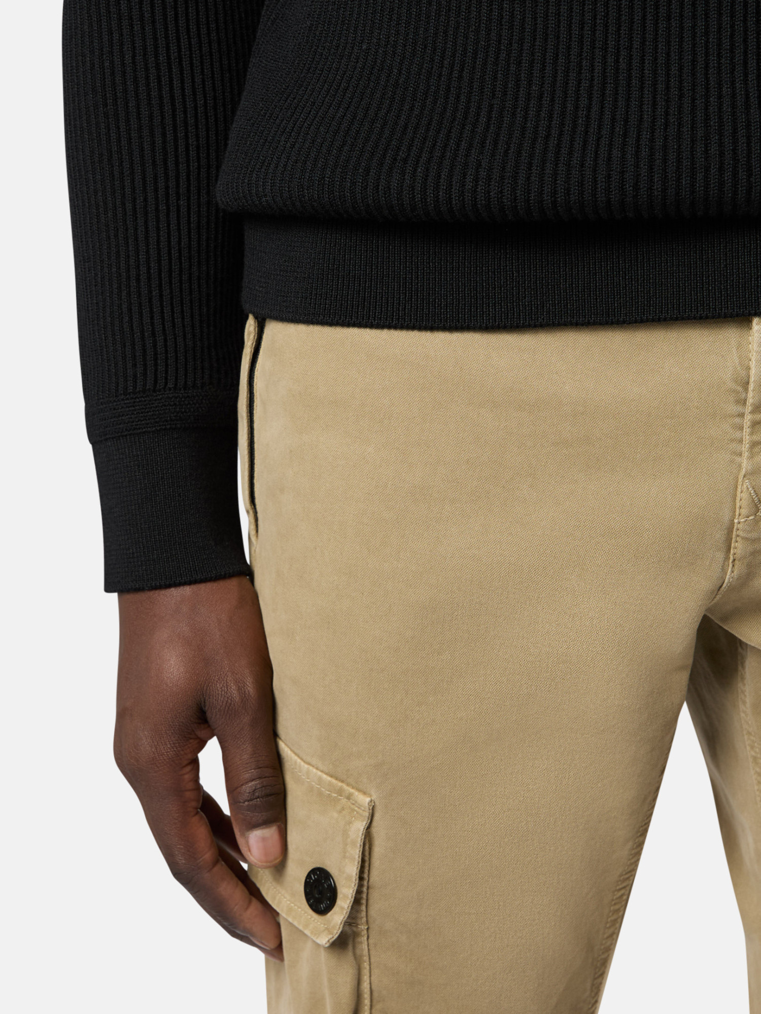 Stone Island Turtleneck Jumper With Finely Ribbed Trims In Black
