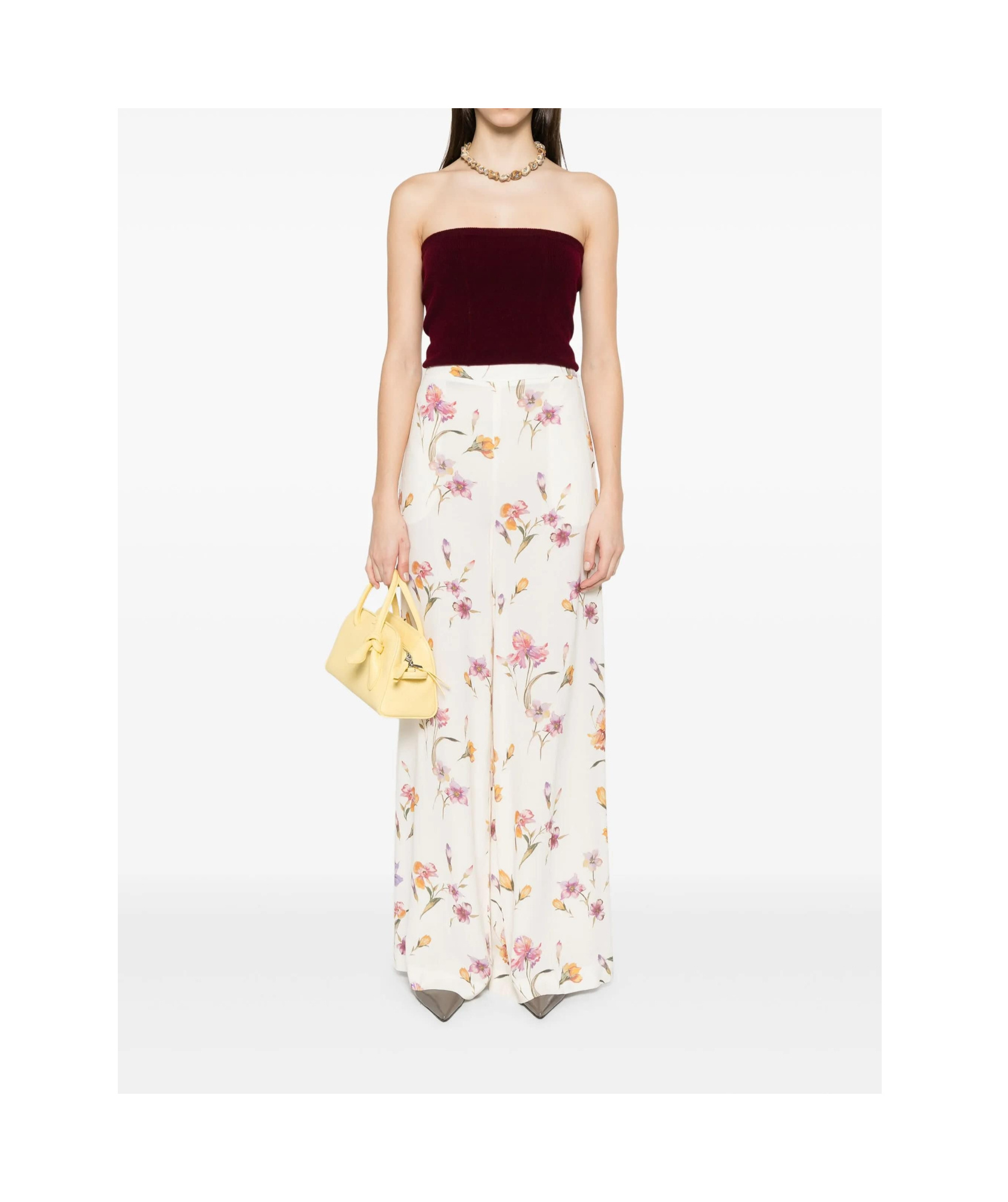 Shop Twinset Floral-print Trousers