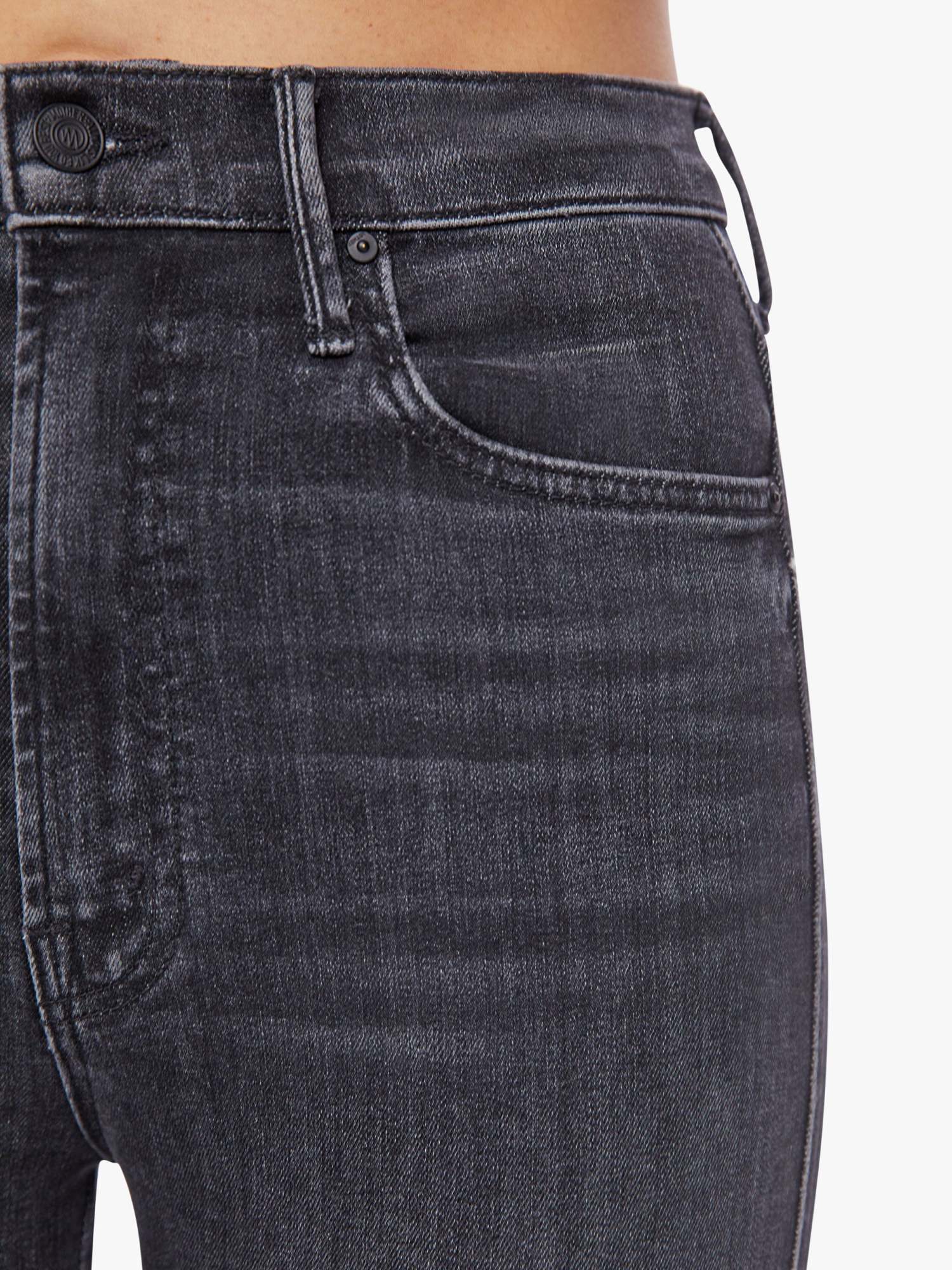 Mother Logo-tag Flared Jeans In Black