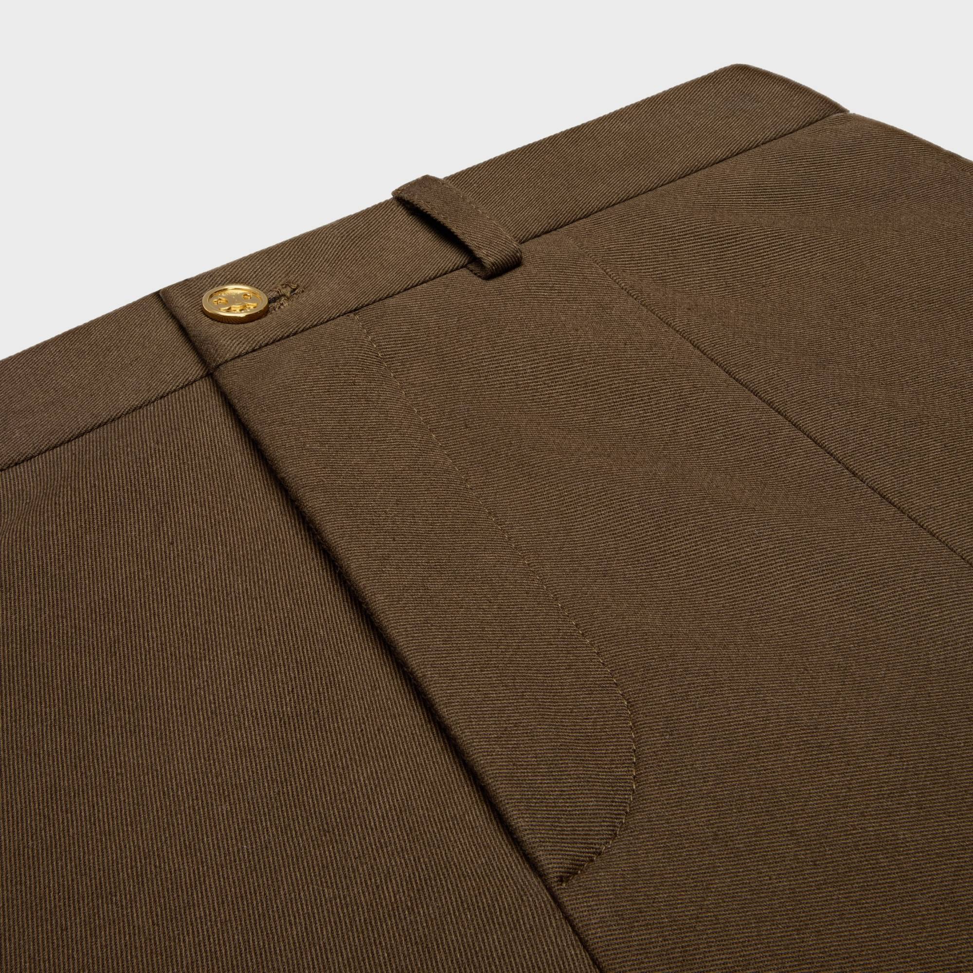 Celine Skirt In Cotton Gabardine In Brown