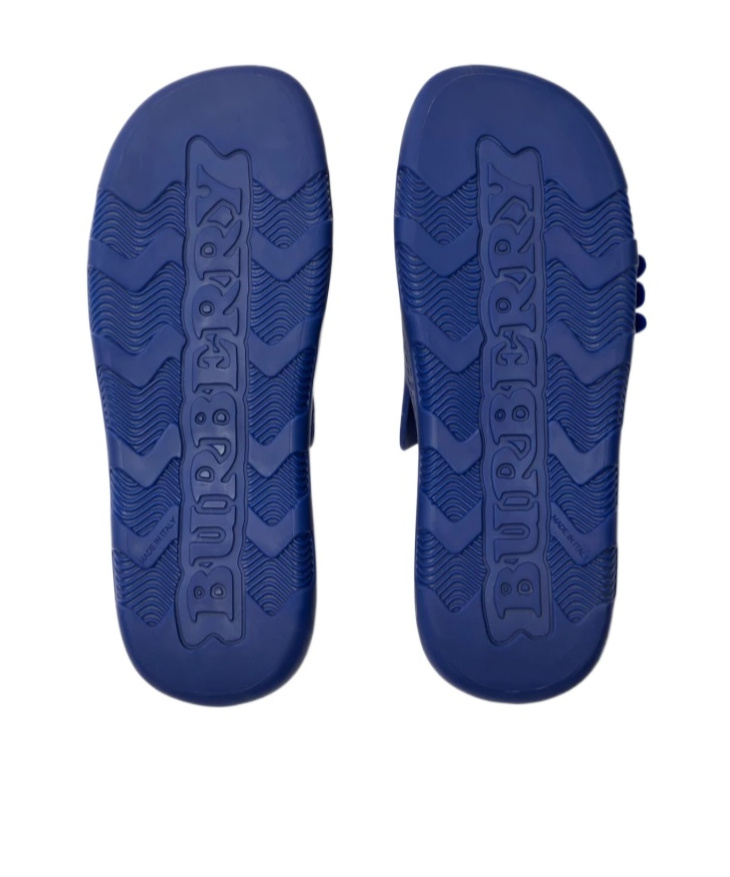 Burberry Stingray Perforated Slides In Blue