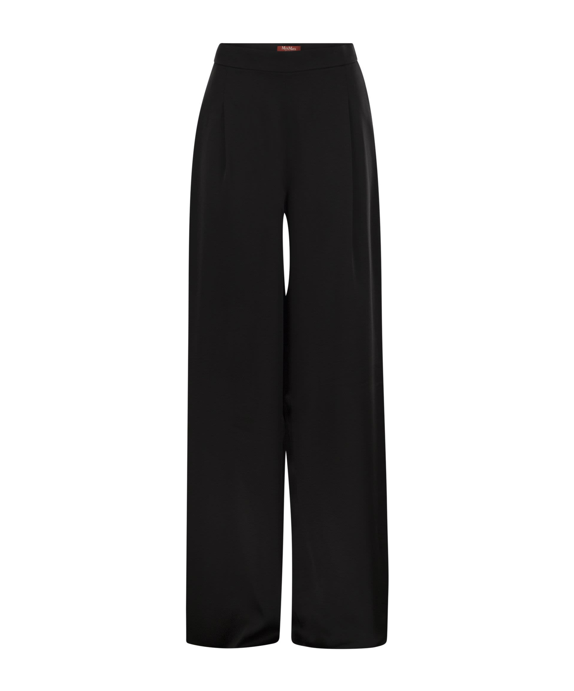 Max Mara Women's Flowing Trousers With Wide-leg Silhouette In Black