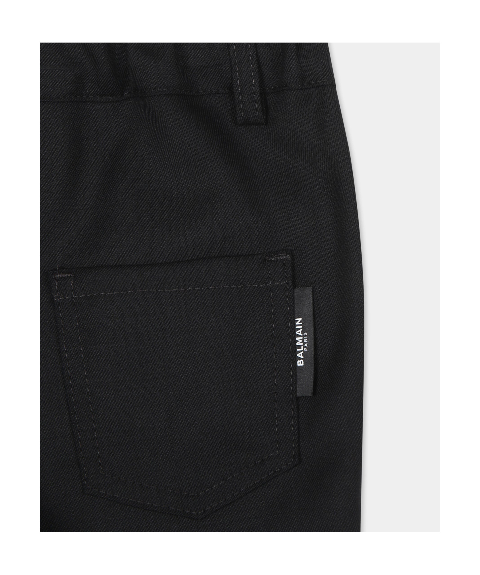 Shop Balmain Logo-patch Straight-leg Trousers In Black