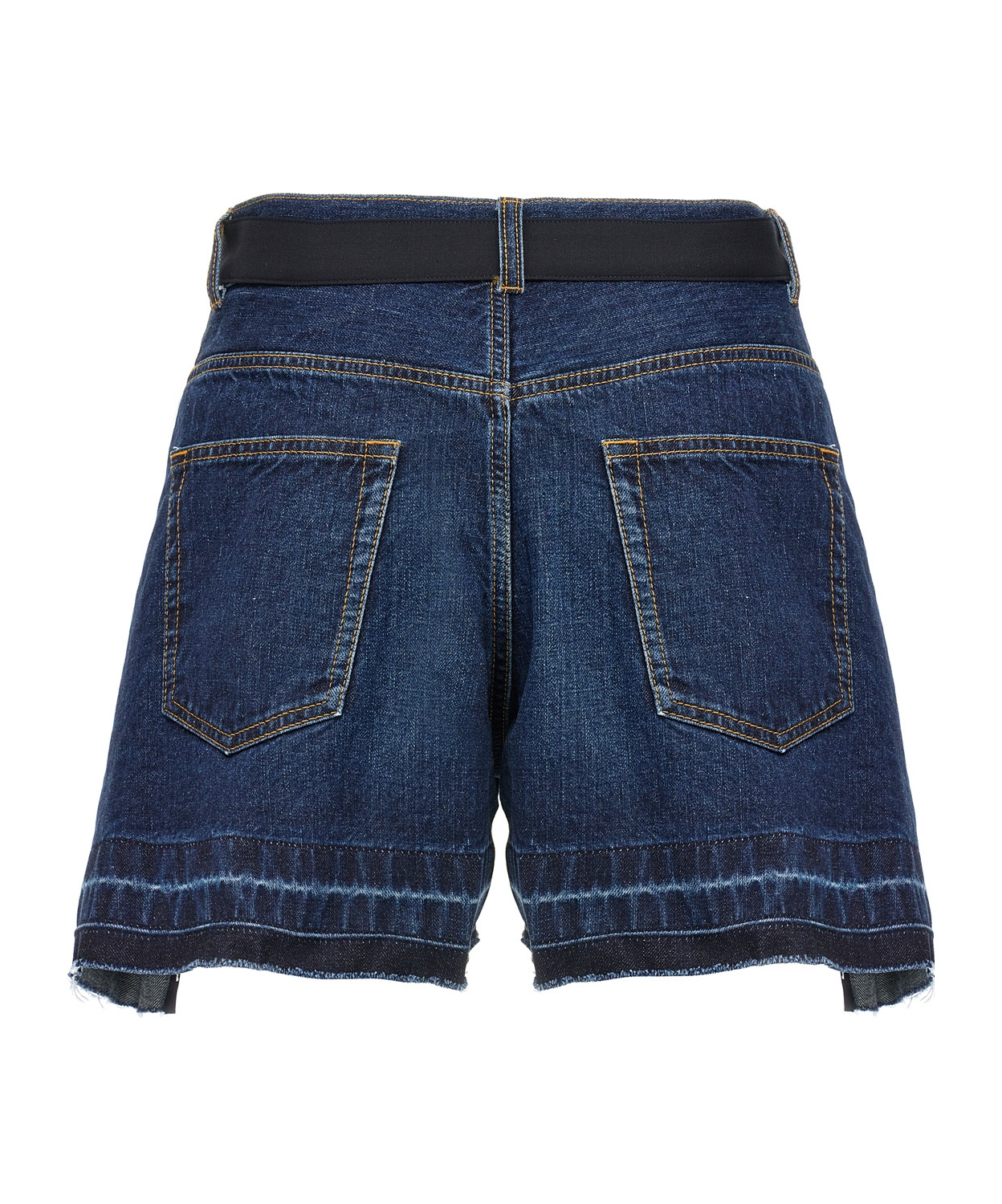 Sacai Spliced Denim Shorts In Black