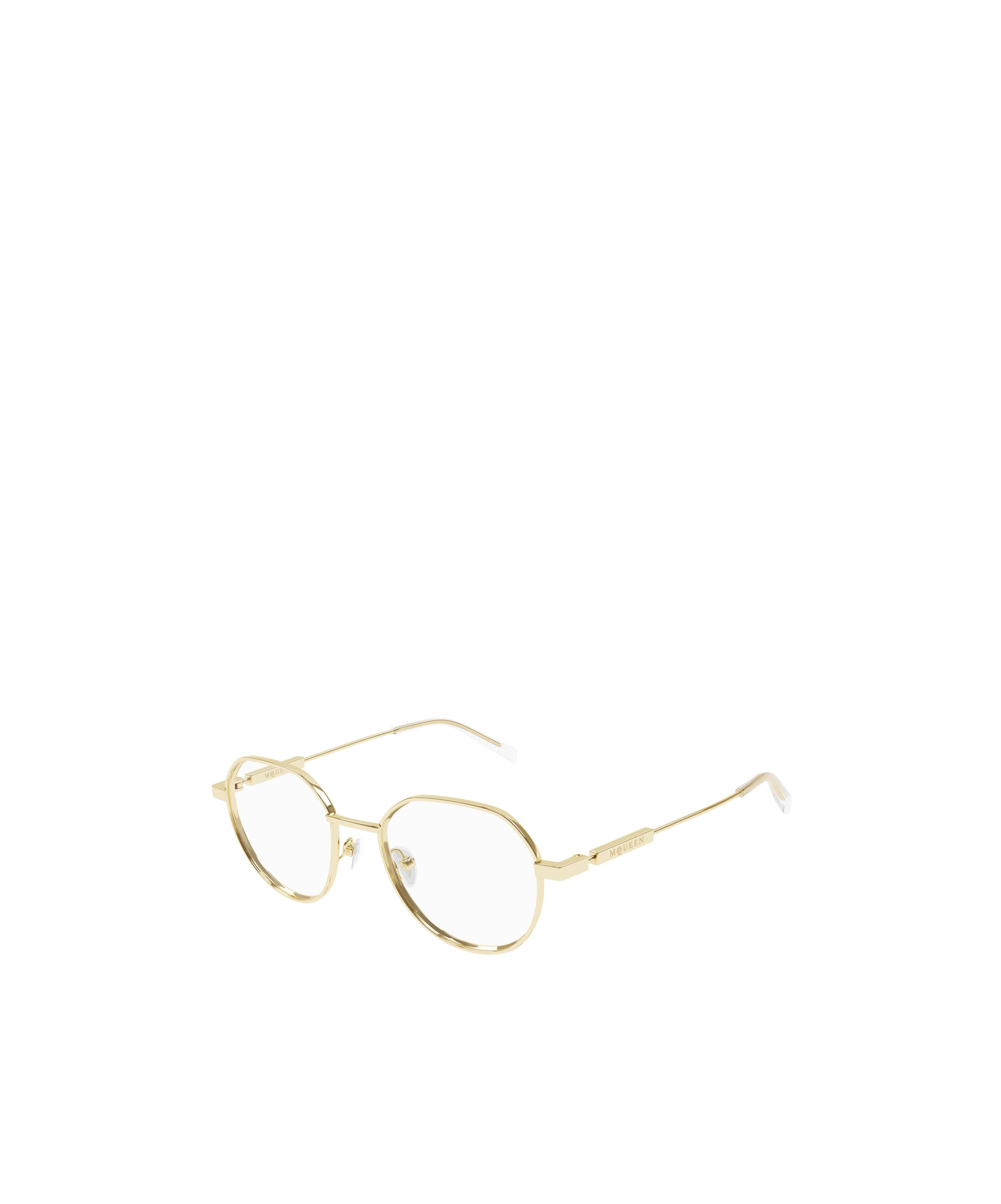 Alexander Mcqueen Eyewear Roung Frame Glasses In Gold