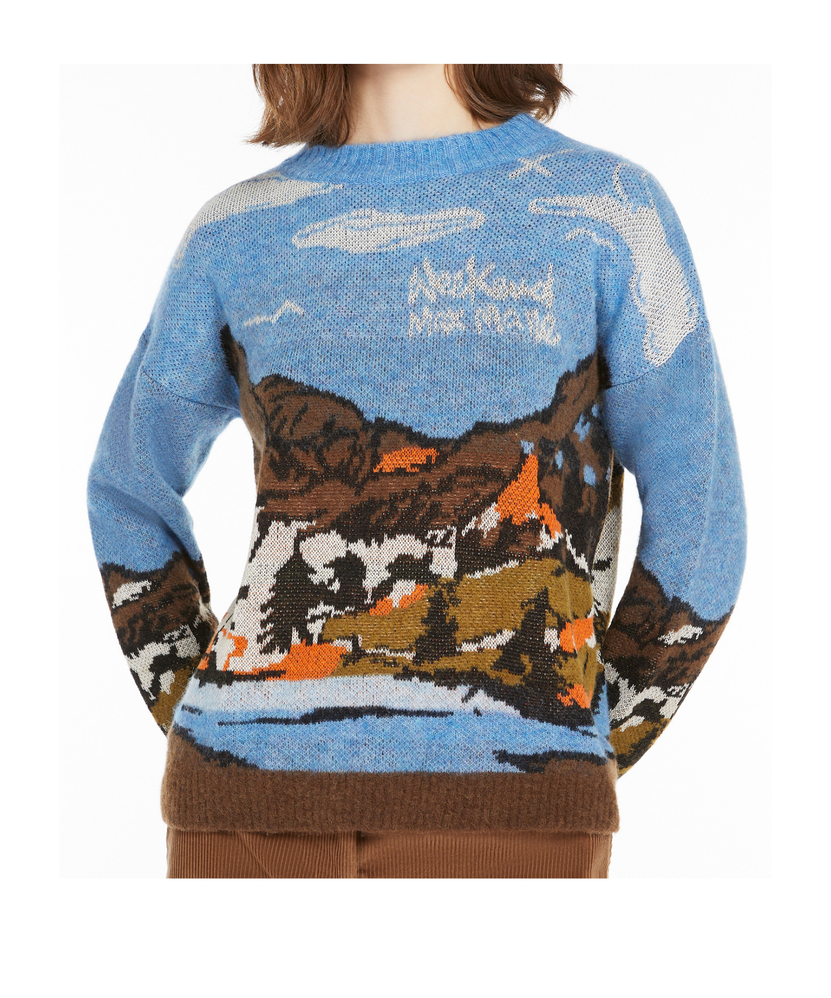 Weekend Max Mara Jacquard Wool Alpaca Sweater In Blue