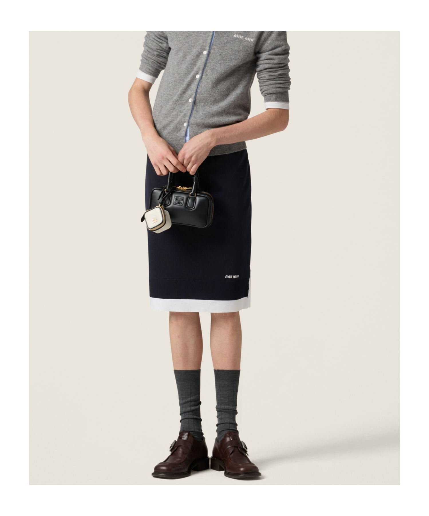 Miu Miu Knitted Skirt In Black