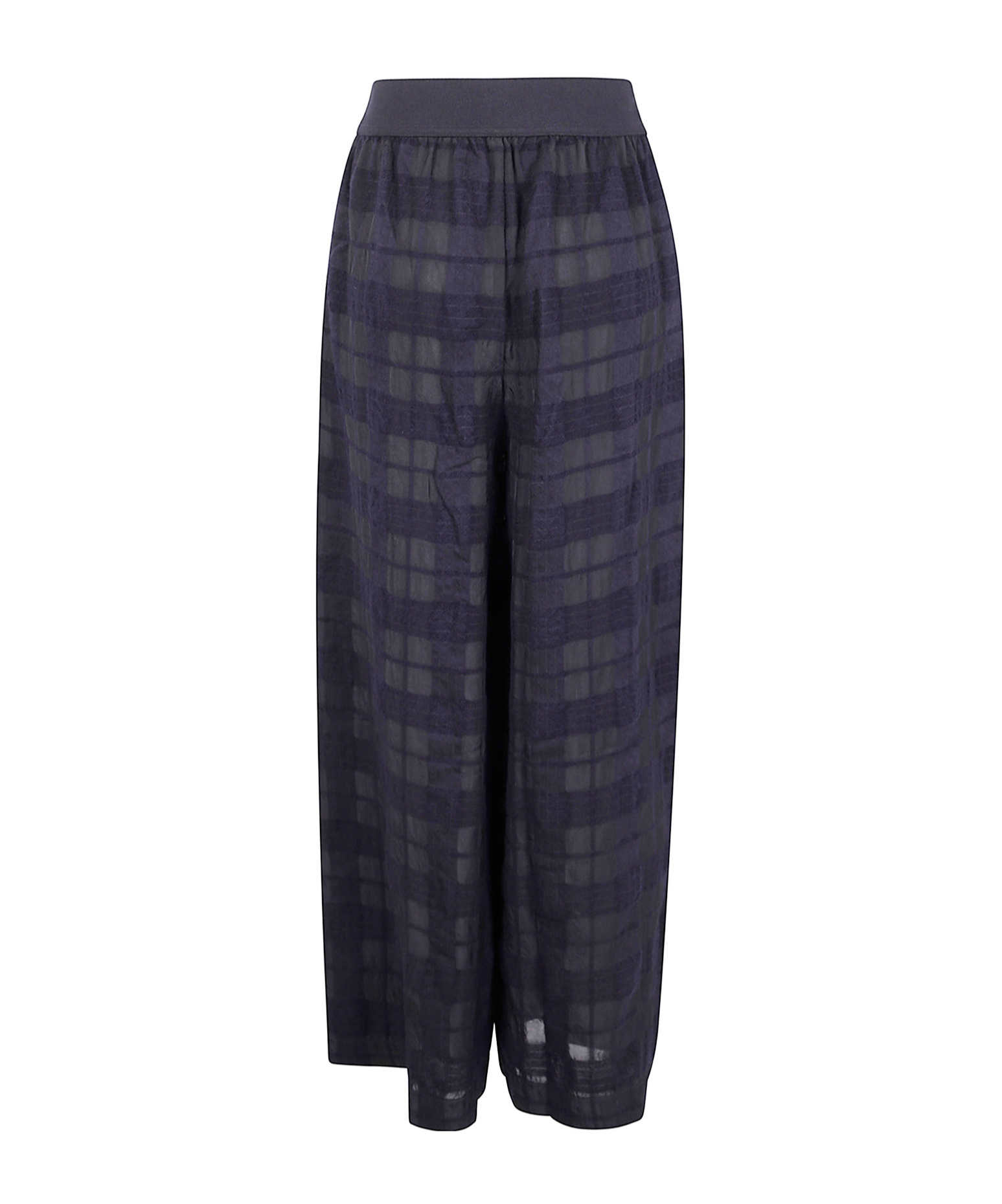 Uma Wang Grid-pattern Elastic-waist Trousers In Blue