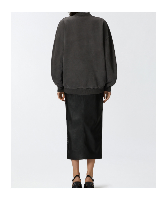 Pinko Oversized Sweatshirt With Shiny Embroidered Neckline In Black