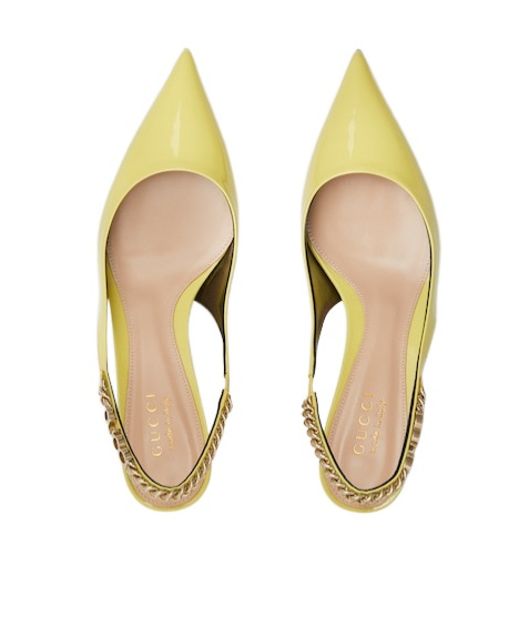 Gucci Signoria Slingback Pumps In Yellow
