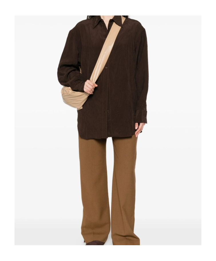 Studio Nicholson Long Sleeve Shirt In Brown