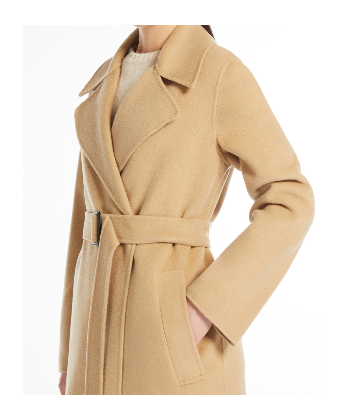 Weekend Max Mara Long-sleeved Coat In Nude
