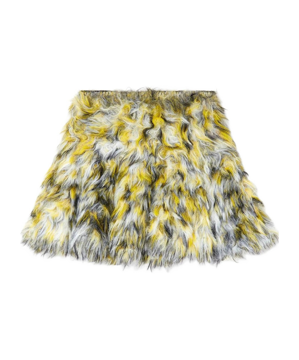 Diesel Mini Skirt In Fluffy Jacquard Knit In Yellow