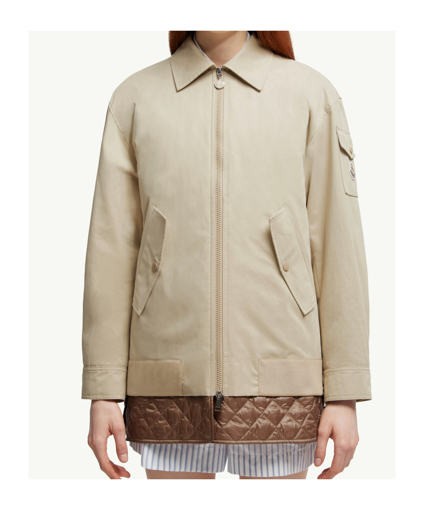 Moncler Felci Padded Cotton Jacket In Neutral