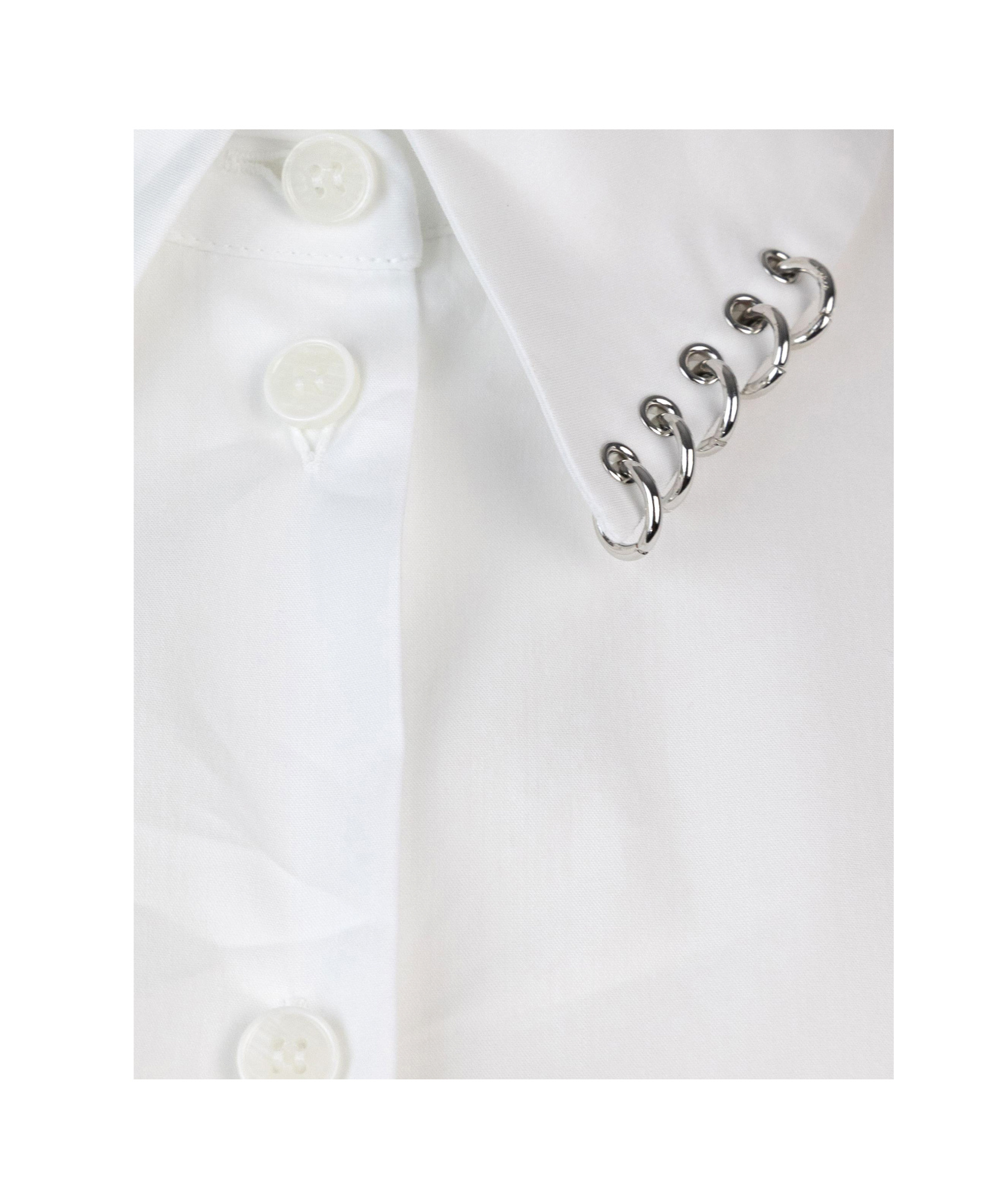 PATRIZIA PEPE PIERCING-DETAIL SHIRT 