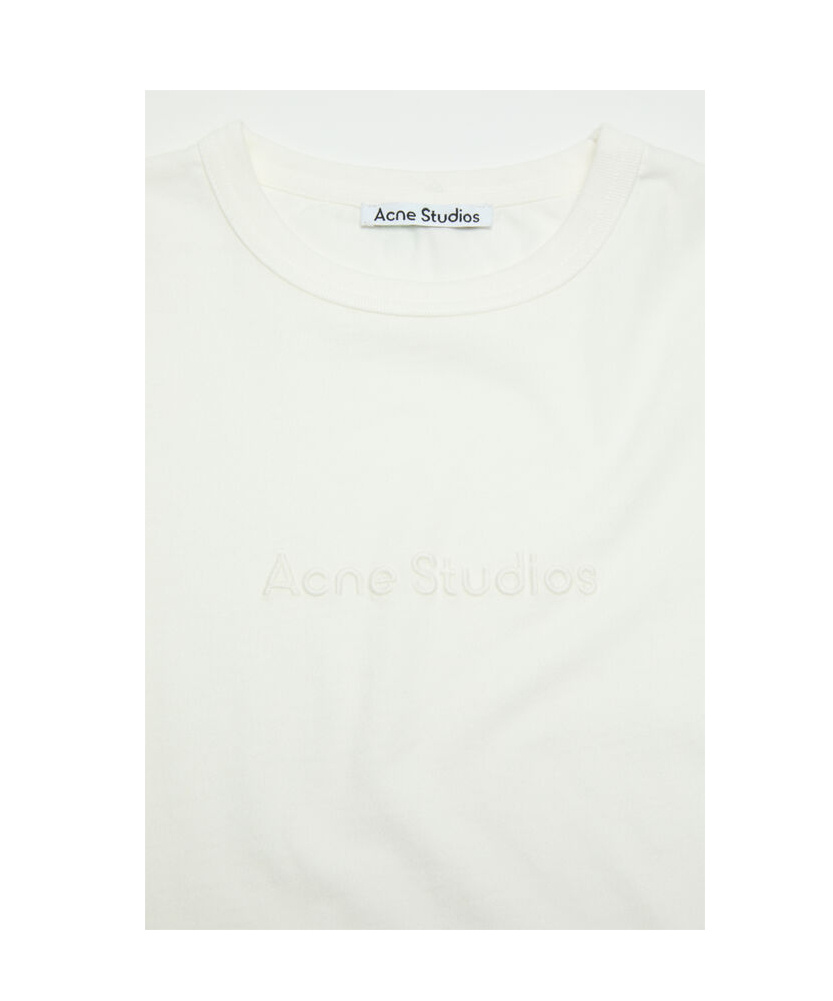 Acne Studios Logo Debossed Crewneck T-shirt In White