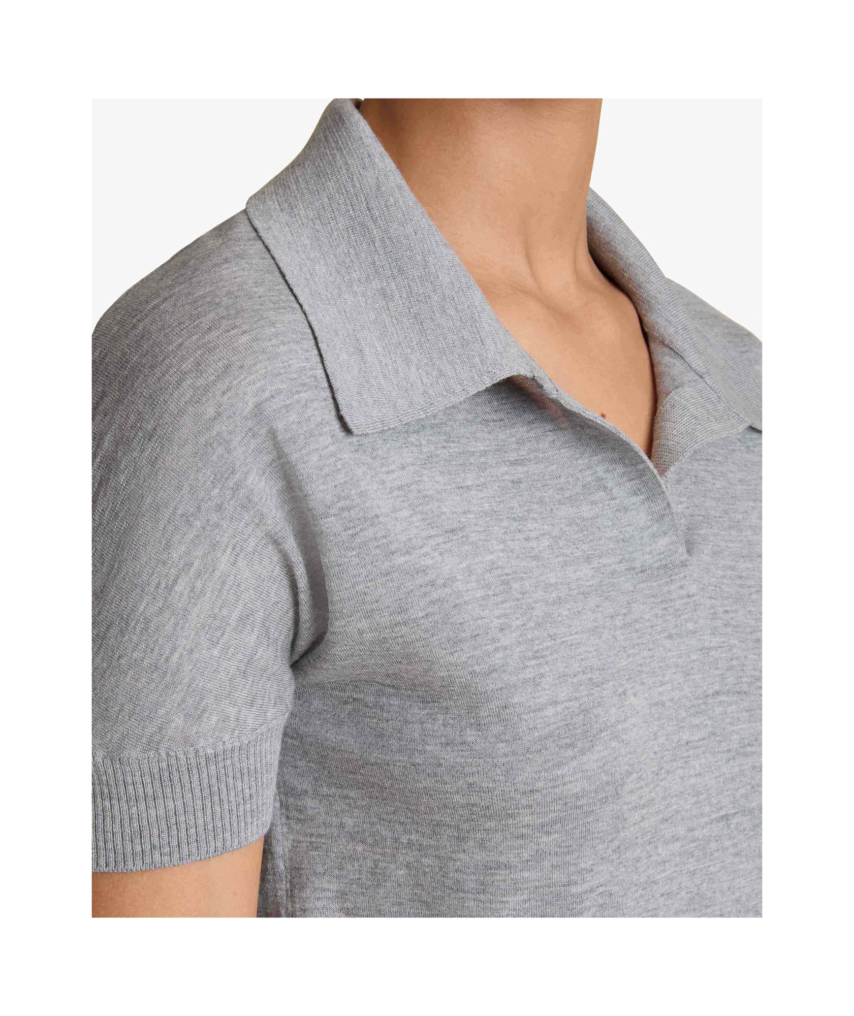 Khaite Morgane Poloshirt In Gray