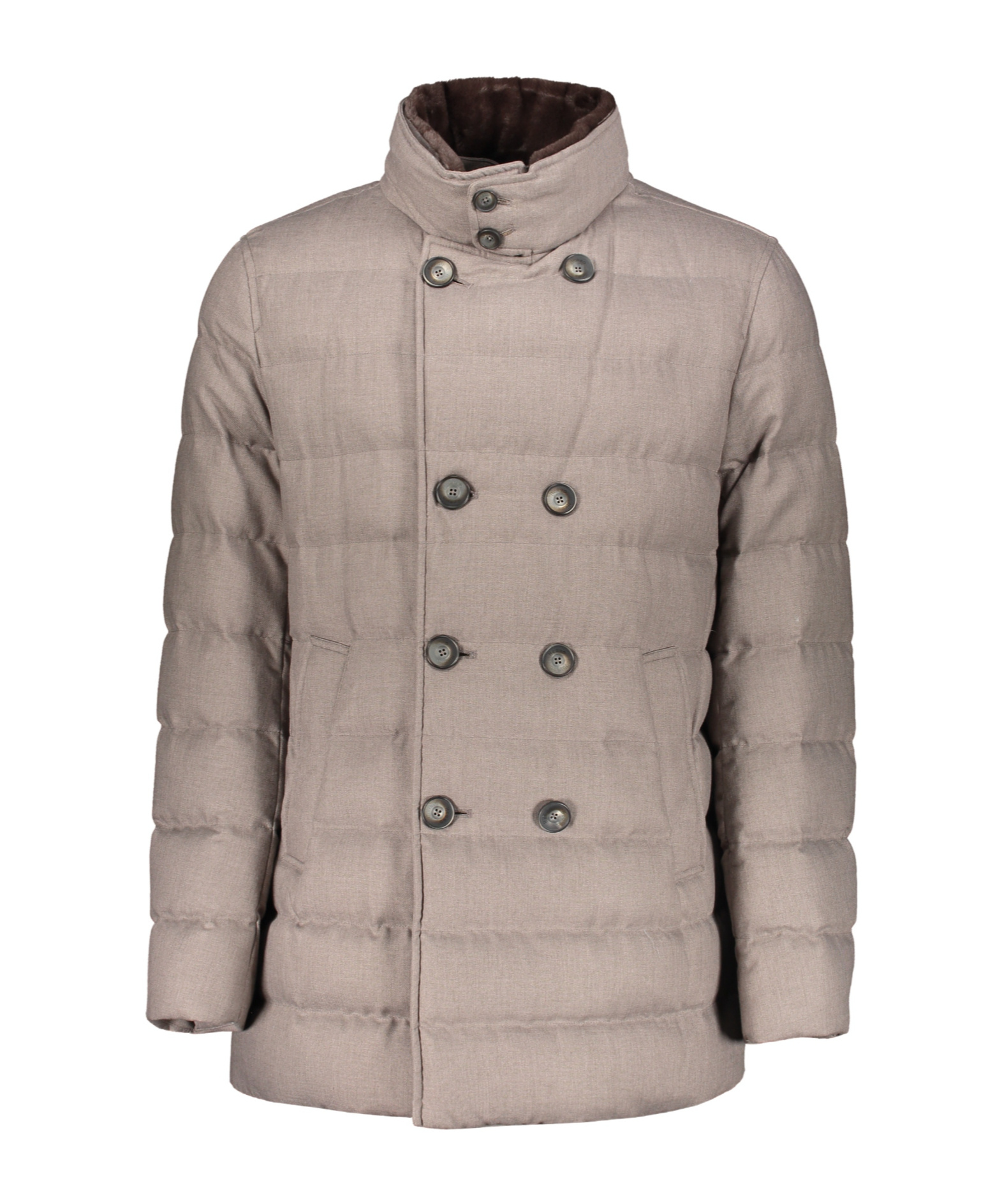 Herno Double-breasted Jacket In Neutral