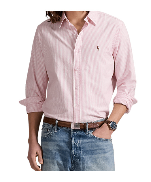 Polo Ralph Lauren Embroidered-design Long-sleeve Shirt In Light Pink