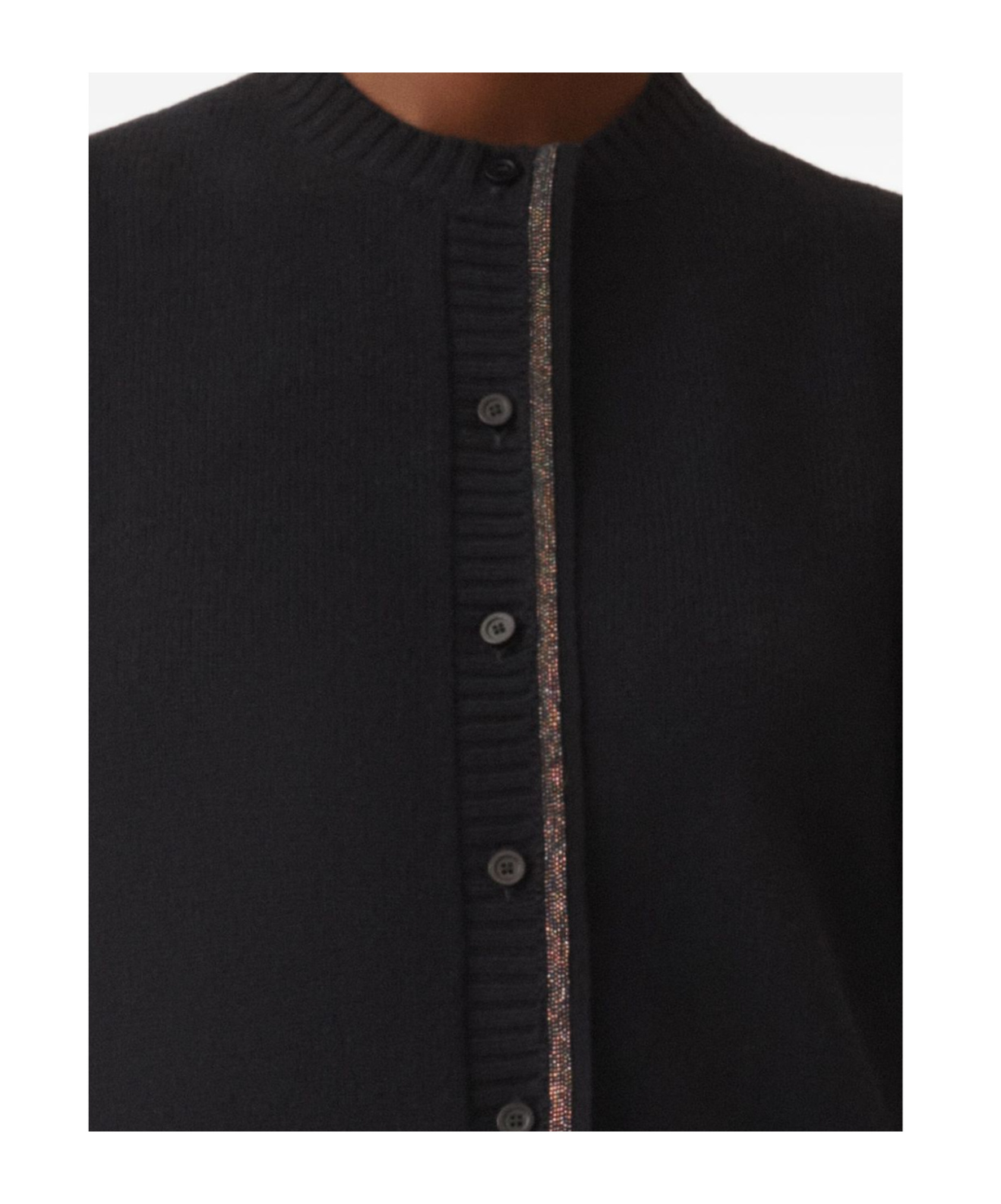 Fabiana Filippi Long-sleeved Knitted Cardigan In Blue