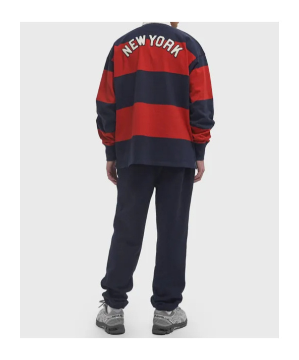 Polo Ralph Lauren Contrast Collar Long Sleeves Striped Pattern In Navy Blue/red