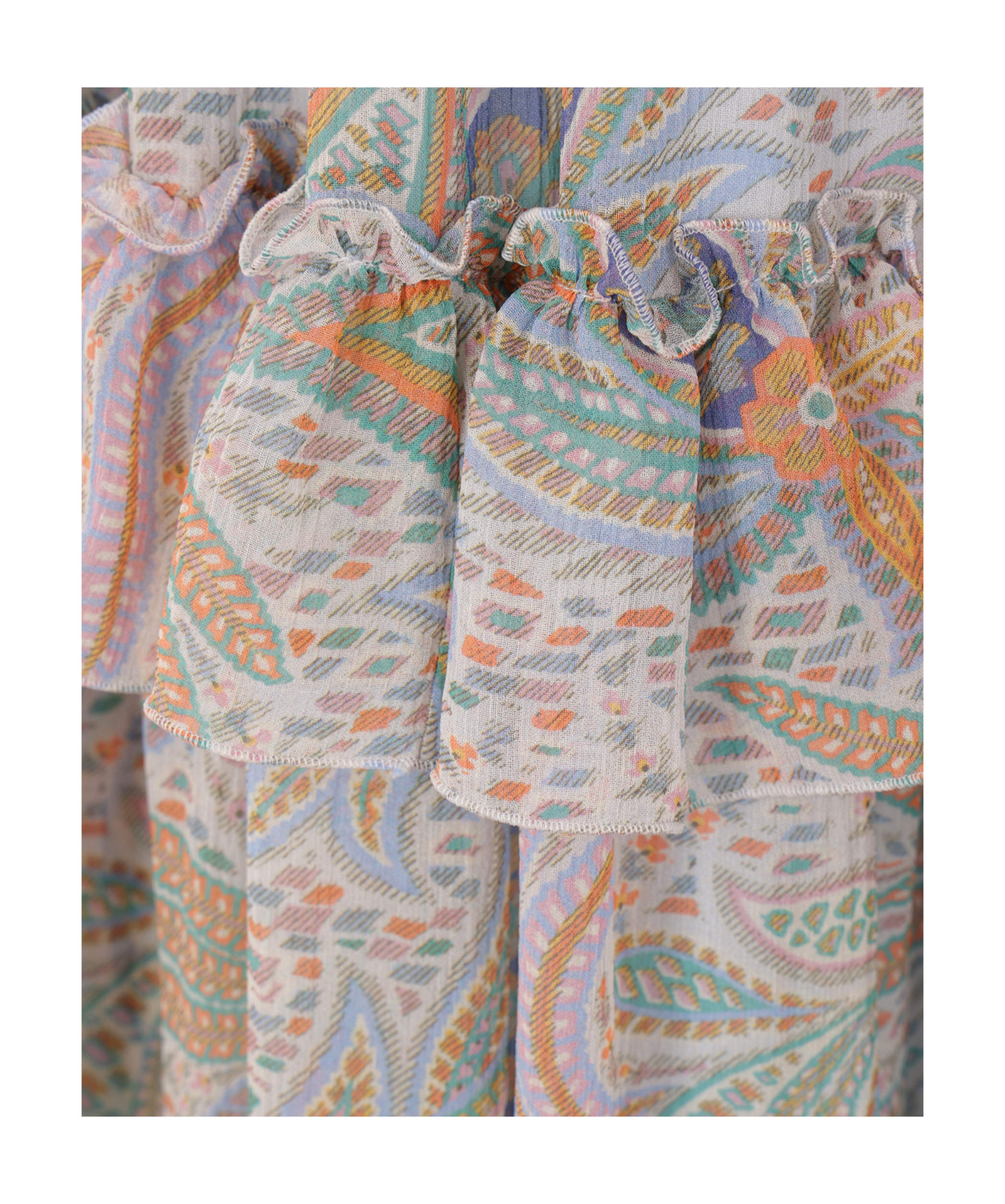 Etro Paisley Print Ruffled Maxi Skirt In Nude