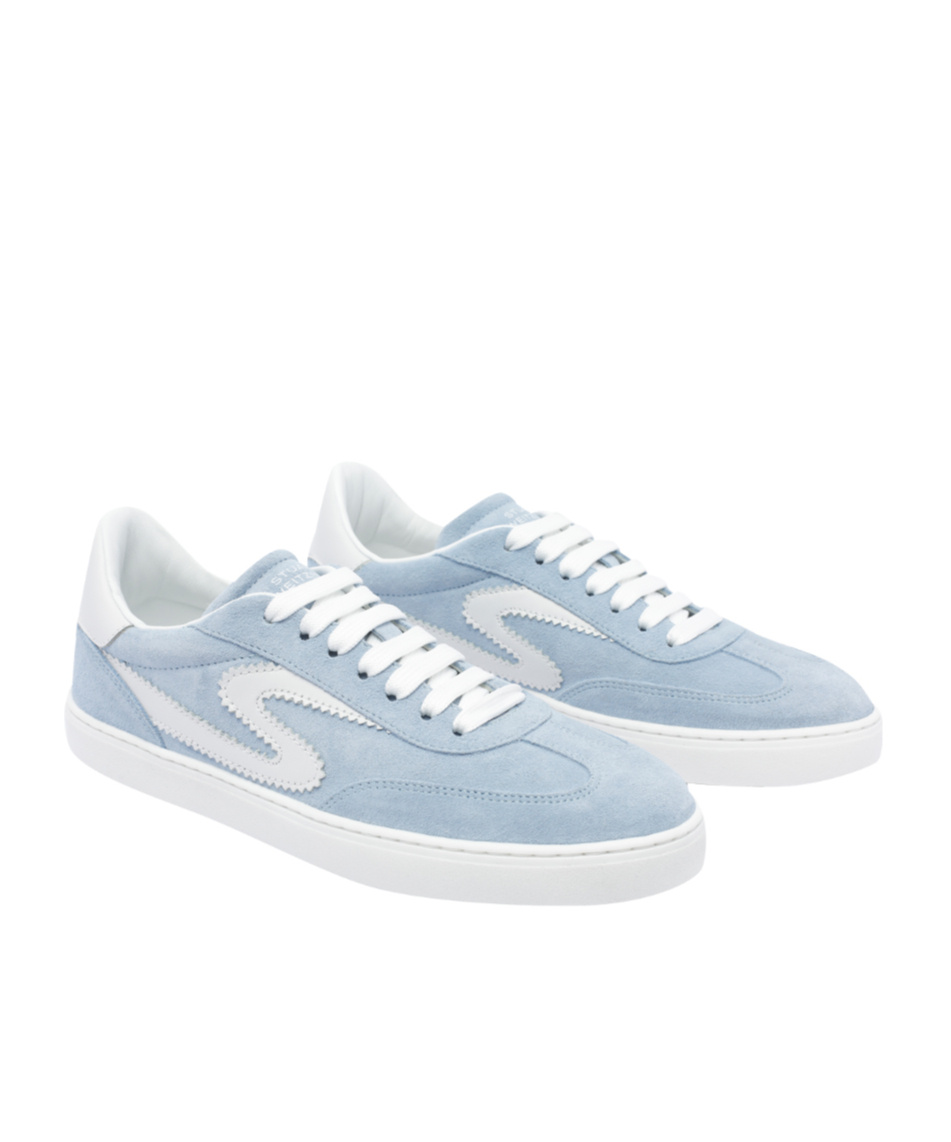 Stuart Weitzman Low Top Runaround Sneakers With Suede Finish In White