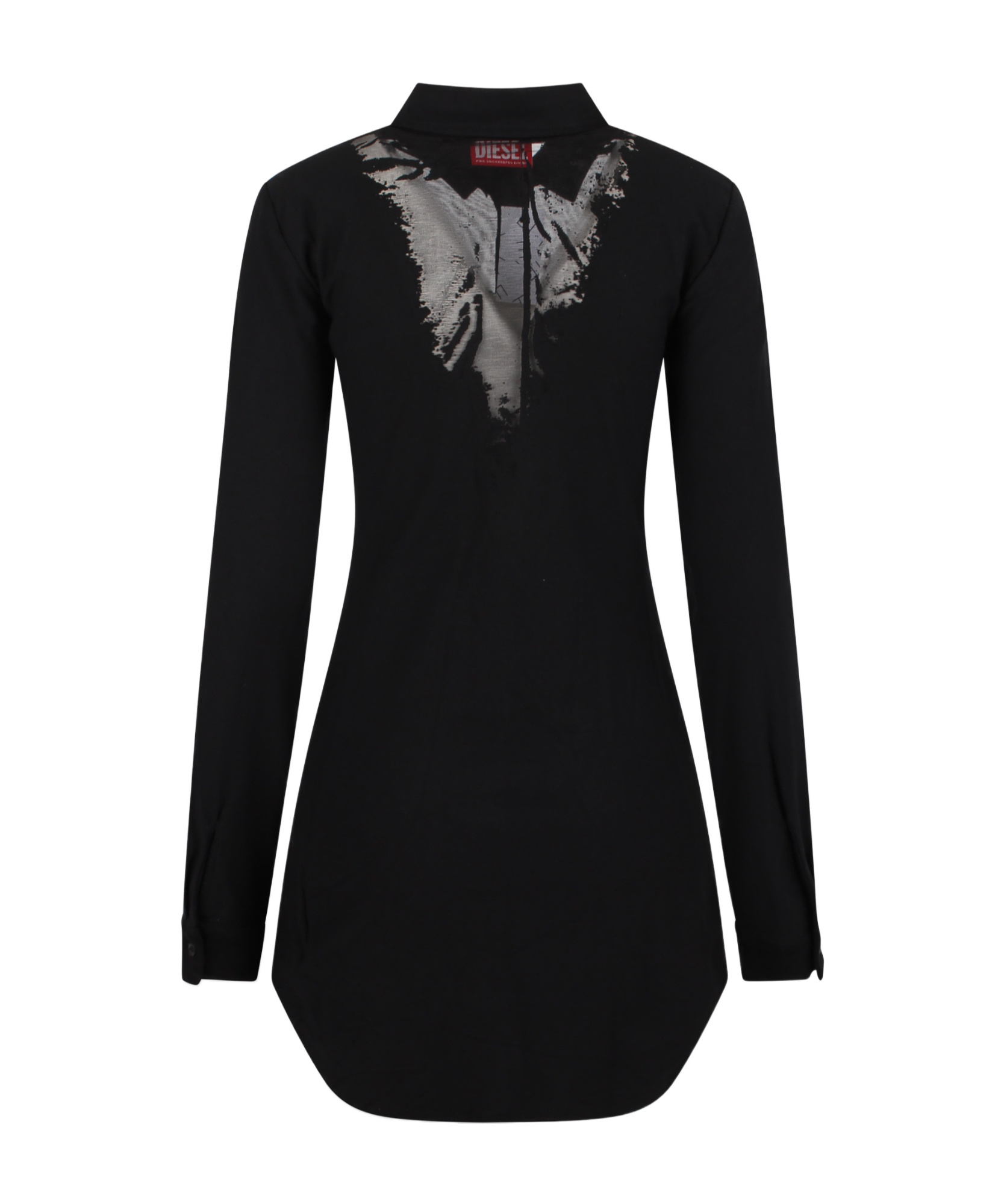 Diesel Shirt Long-sleeved Dress In Black