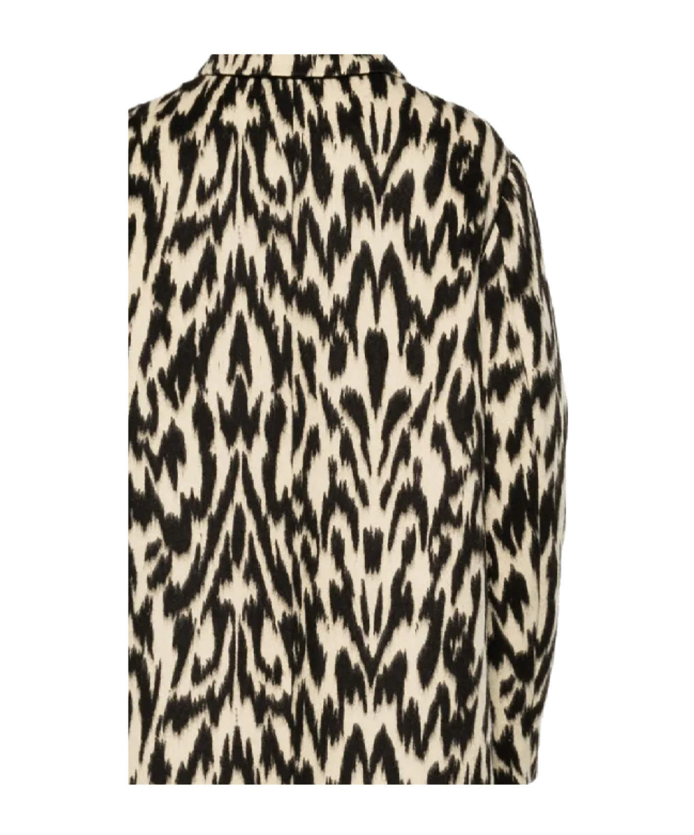 Forte Forte Long Animal Print Coat Featuring Pockets In Animal Print