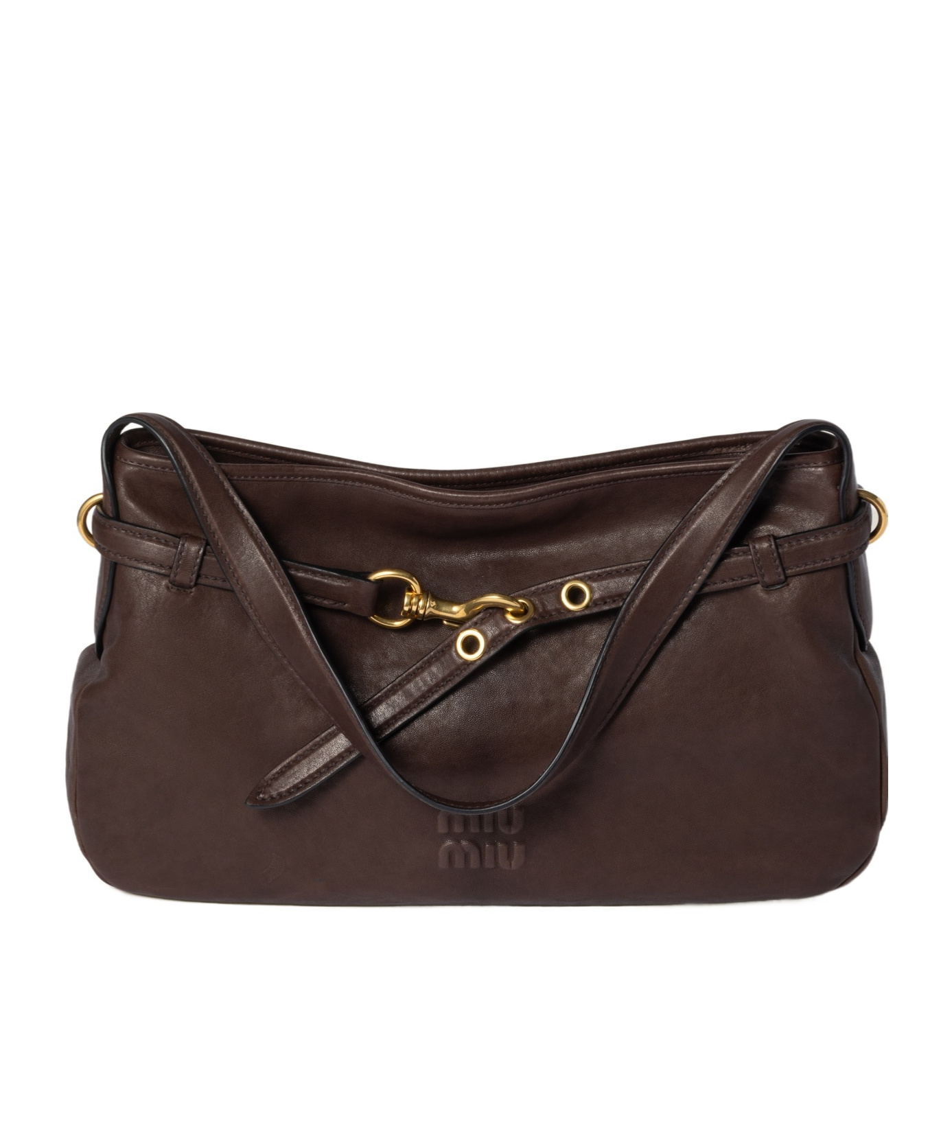 Miu Miu Logo Shoulder Bag In Black