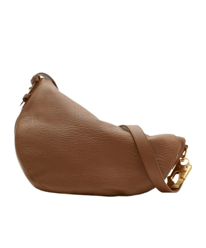 Burberry Medium Knight Calf Leather Shoulder Bag In Brown