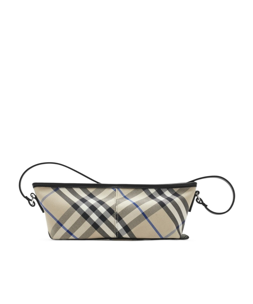 Burberry Vintage Check-pattern Zipped Shoulder Bag In Nude