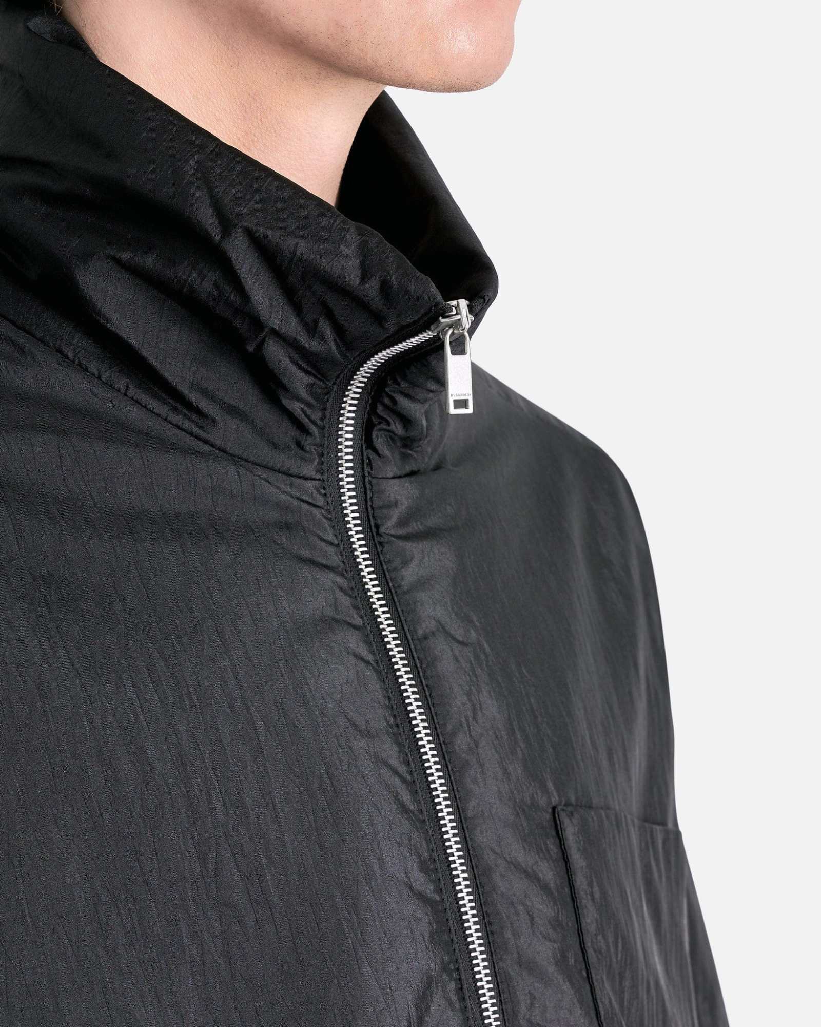 Jil Sander High-neck Padded Shirt In Black