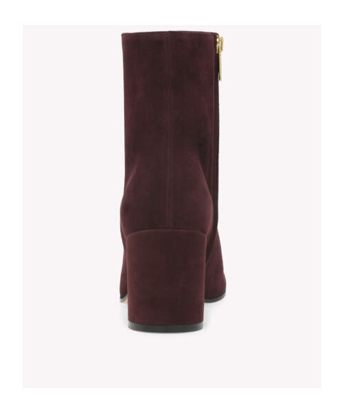 Gianvito Rossi Joelle Suede Block-heel Booties In Red
