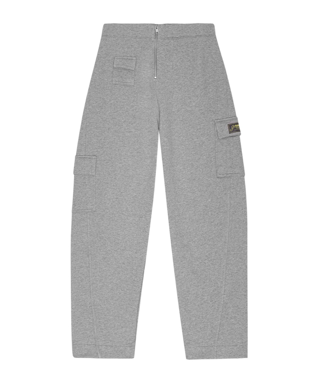 Ganni Logo-patch Track Trousers In Gray