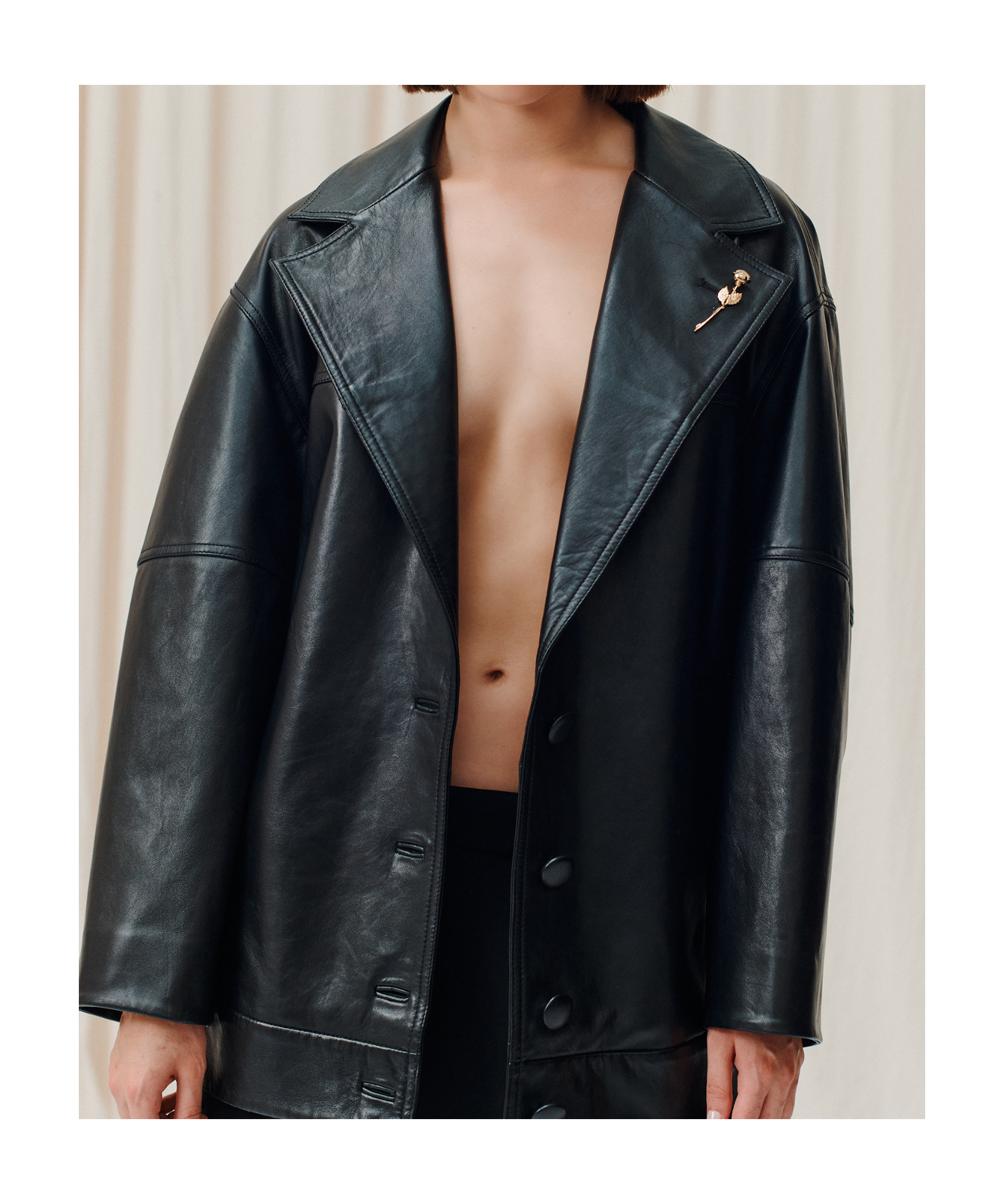 Shop Marella Bomber Leather Jacket In Black