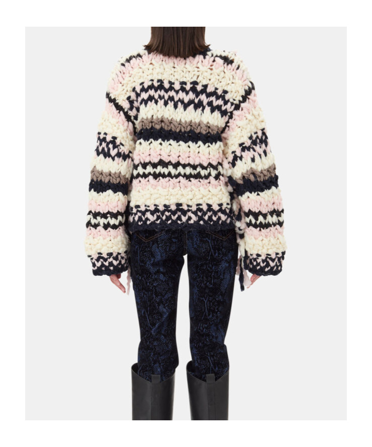 Shop Ganni Multicolour Hand-knit Jumper In Multicolor