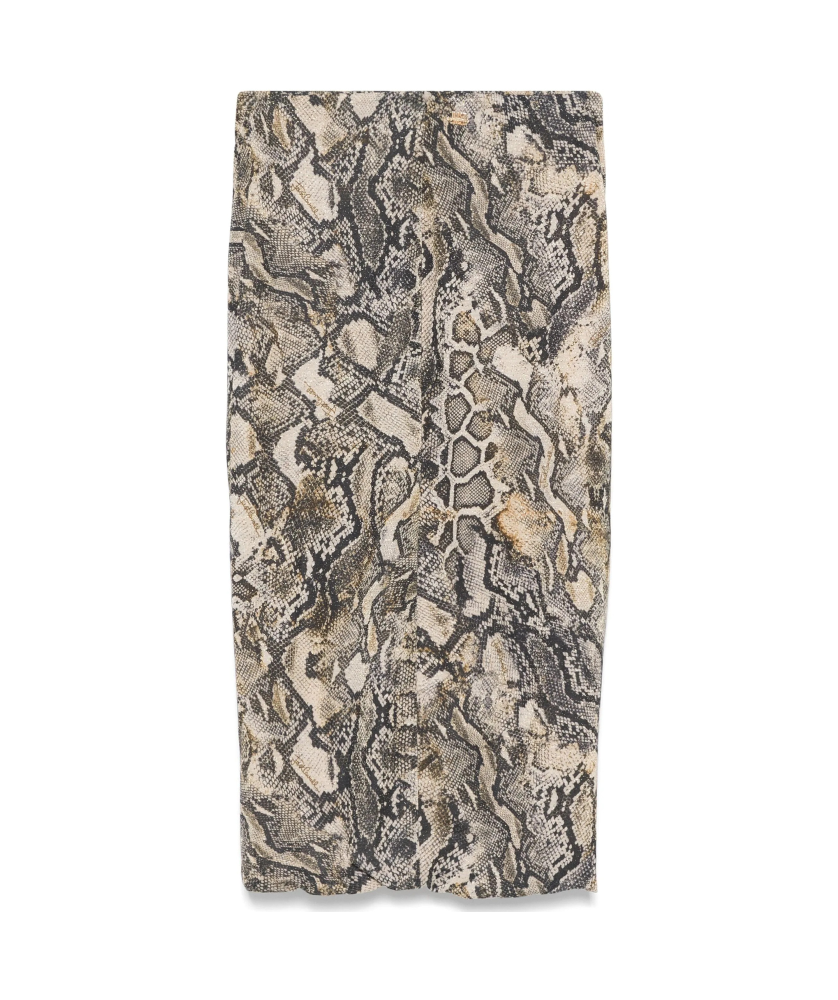 JUST CAVALLI PYTON-PRINT LUREX MIDI SKIRT