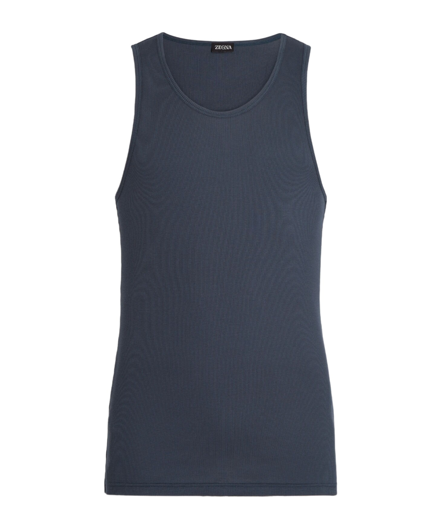 Zegna Blue Cotton Blend Tank Top In Blue