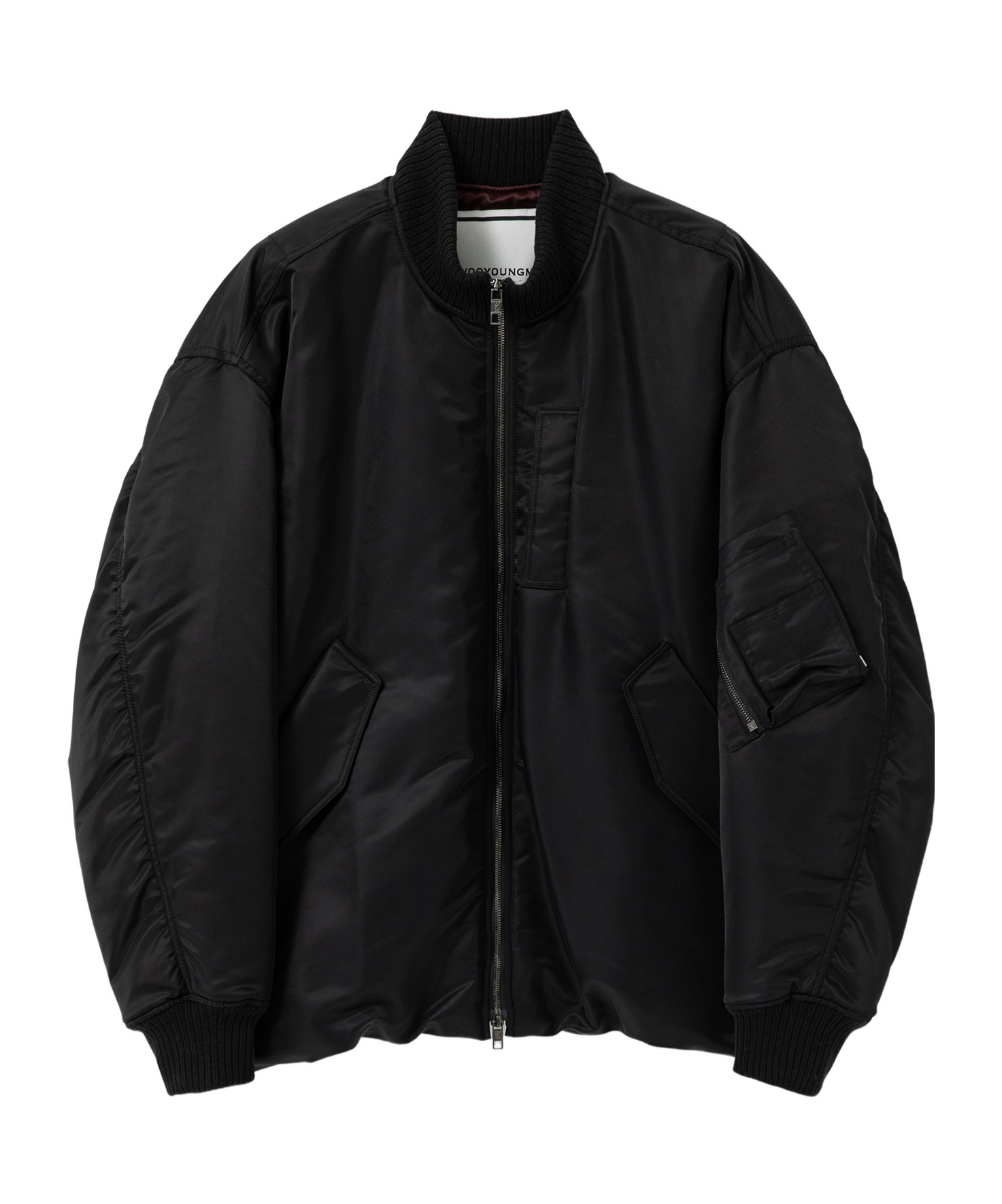 Wooyoungmi Black Over Fit Ma-1 Bomber Jacket In Black